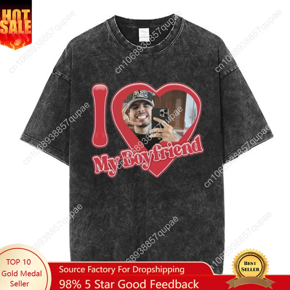 

Rappe Rels B A New Star World Tour 2025 Washed T-shirt Men's Women Clothing Hip Hop T-shirts Cotton Harajuku T Shirts Streetwear