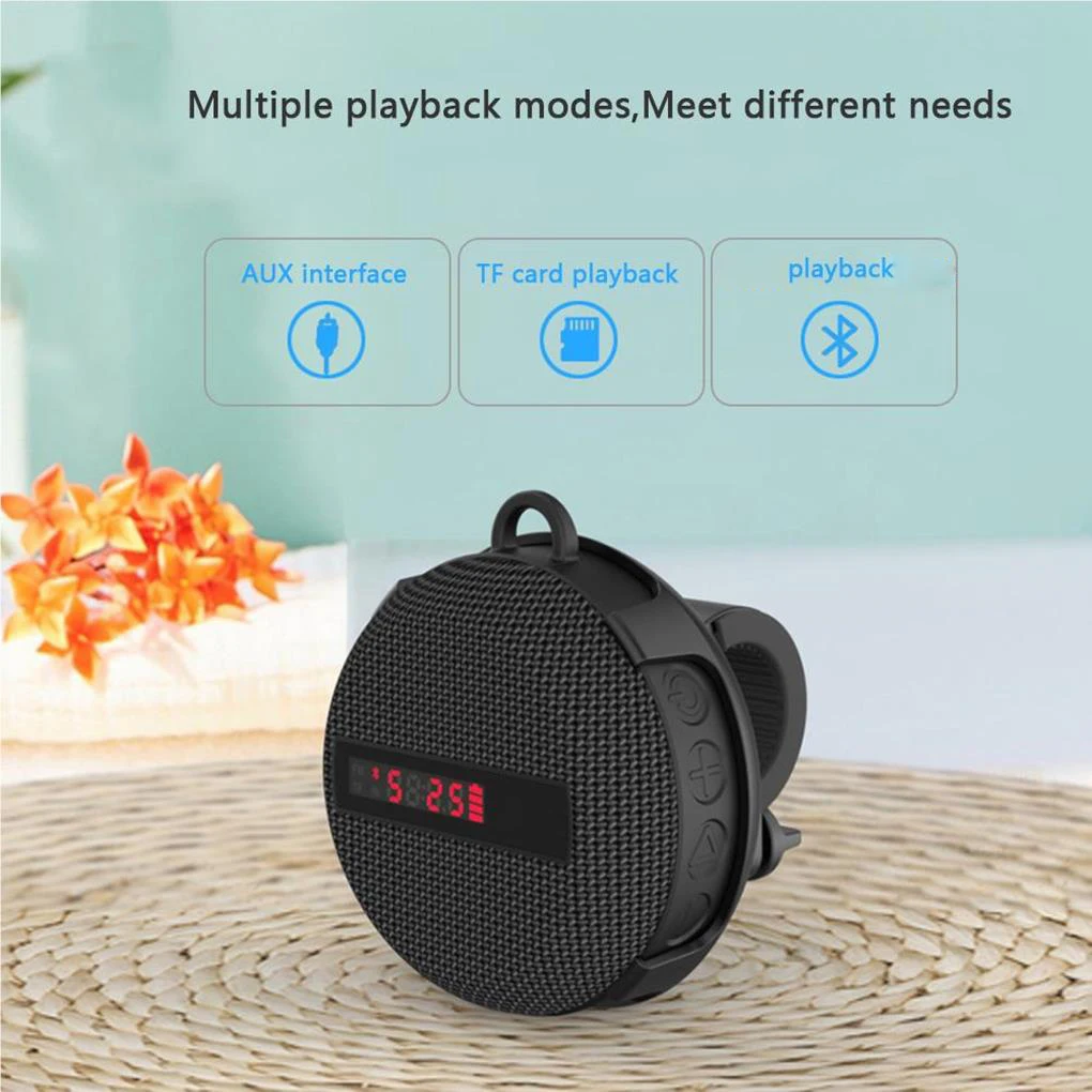 مكبر صوت لاسلكي 5.0 للدراجة مع صوت عالٍ مكالمات صغيرة بدون استخدام اليدين مكبر صوت طويل التحمل وقت وسرعة عرض الموسيقى