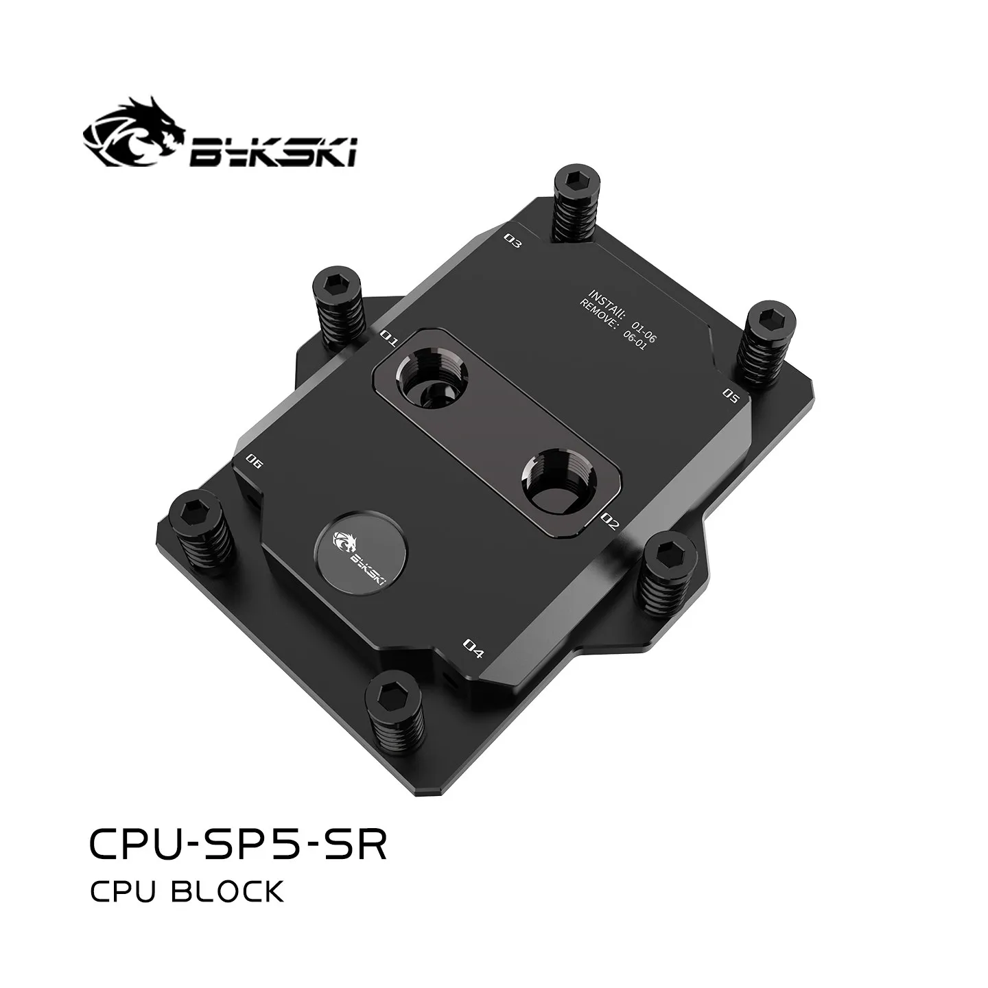 Bykski CPU Water Block Use for AMD SP5 Socket Rectangle CPU / Copper Metal Radiator Liquid Cooling System / CPU-SP5-SR