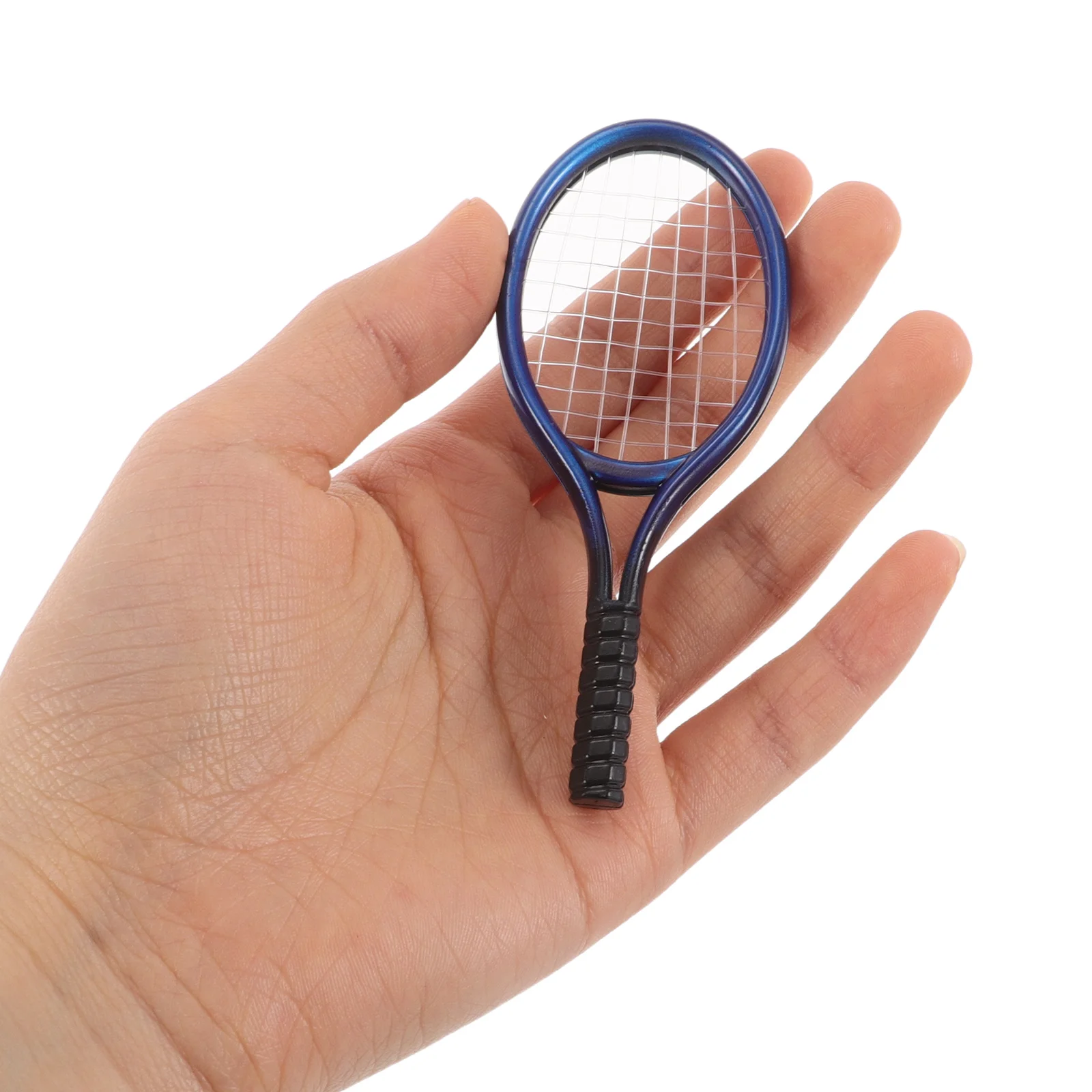 

Mini Tennis Racket Net Dollhouse Accessories Kids Toys Sports Models Craft Ball Decorations Realistic Design Miniature World