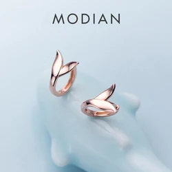 Modian Hot Sale Elegant Fox Tail Hoop Earrings For Women Real 925 Sterling Silver Mermaid Jewelry Fashion Female Charm Earring