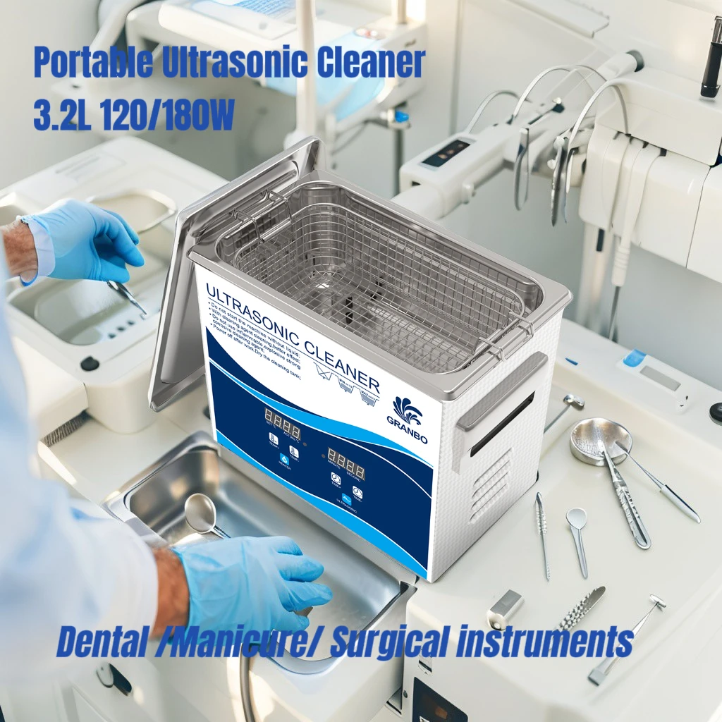 

Ultrasonic Dental Cleaning Machine Granbo 3.2L 120/180W Digital Degas Ultrasonic Cleaner Heating Bath for Clinic Manicure Store