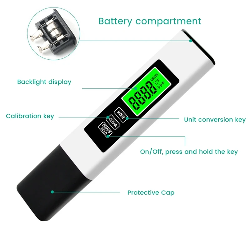 1 Piece TDS Water Quality Tester High Accuracy For Drink Water Water Tester Integrated