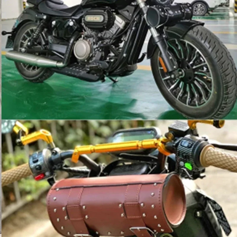 

New Vintage Motorcycle Leather Front Bag Hanging