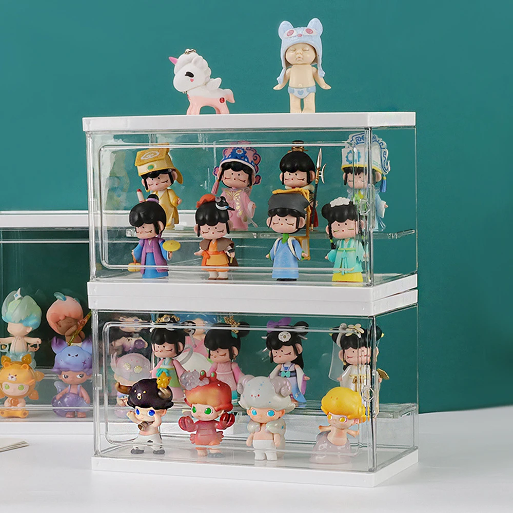 Spot blind box storage display stand Bubble Mart transparent acrylic doll display box hand-made doll storage box