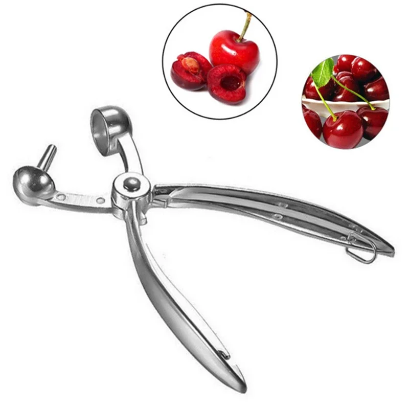 1PC Metal Aluminum Cherry Pitters Olives Pitter Pits Easy Removal Core Squeeze Clamp Seeder Creative Kitchen Tools Nutcracker