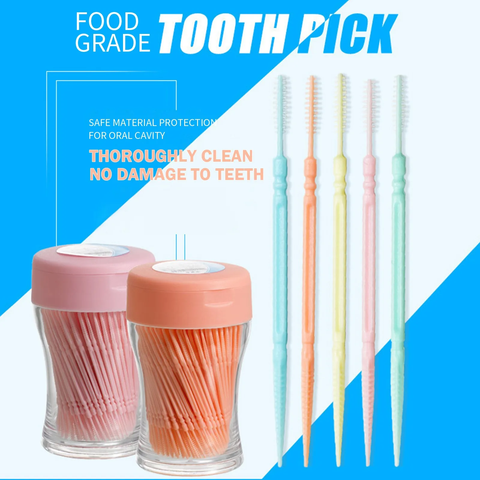200pcs/set Double-Headed Flosser Toothpicks Interdental Brush Oral Cleaning Gum Hygiene Teeth Care Sticks Disposable