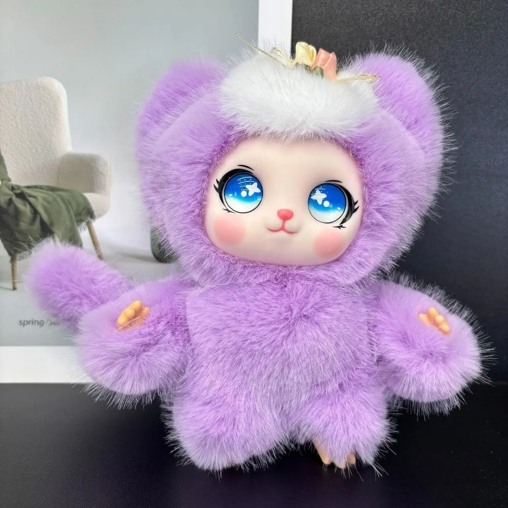 Soft Fluffy Bear Plush Keychain Ornaments Hanging Decor Bag Charm Big Tail Kawaii Plush Doll Pendant Backpack Decoration