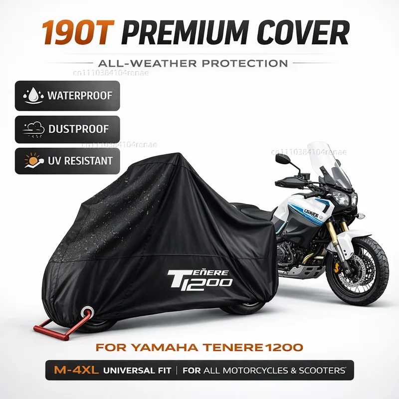 

For Yamaha Super Tenere tenere1200 Tenere 1200 2014-2021 190T Motorcycle Cover Waterproof Dustproof UV Protection All Season