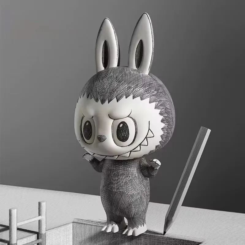 Em estoque genuíno novo os monstros mega labubu 400% esboço anime figura brinquedos coleção ornamento dos desenhos animados crianças presente de halloween