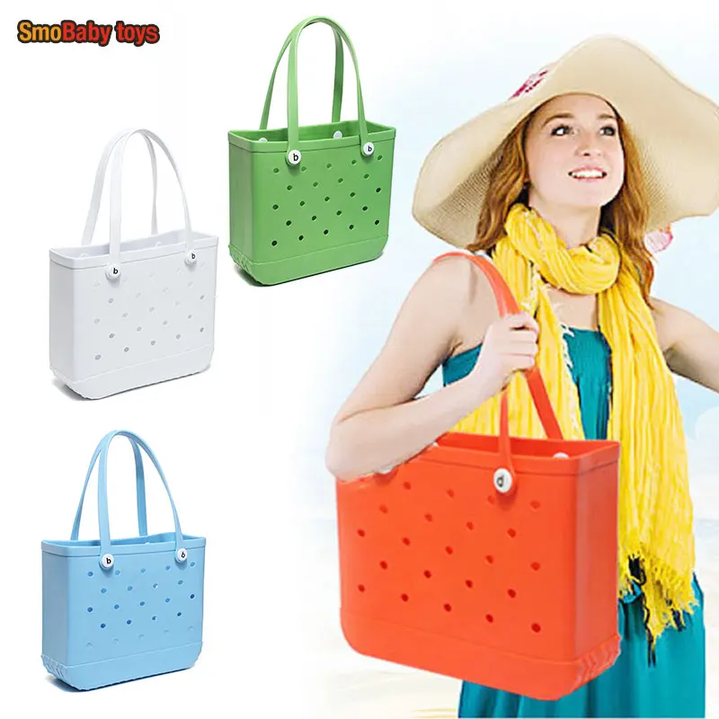 EVA Beach Jelly Bag Rubber Waterproof Lady Shoulder Handbag Large Capacity Portable Handbag Summer Pool Fashion Women Tote Bag