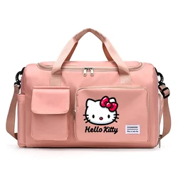 Women Hello Kitty Kuromi Carry on Travel Bag Large Capacity Gym Weekend Duffle Bags with Shoe Compartment Sport Fitness HandBag