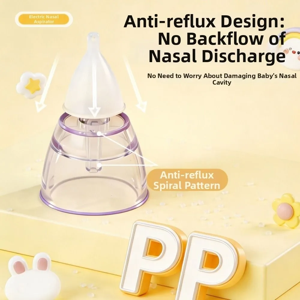 USB Rechargeable Electric Baby Nasal Aspirator 5 Modes Washable Infant Nose Cleaner Rhinitis Cleaner Silent Newborn Nose Sucker