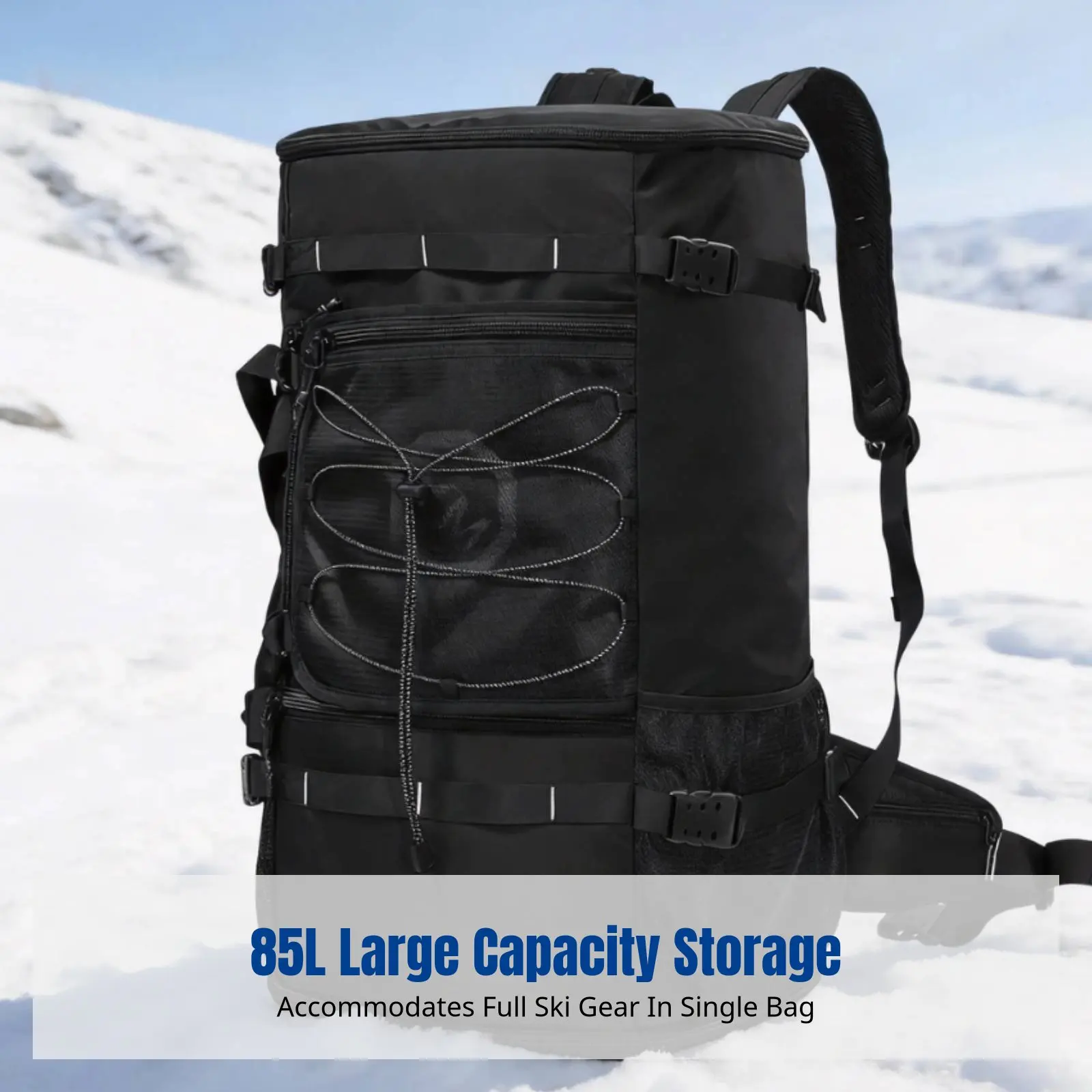 

Unisex Ski Backpack, Large Capacity, Multifunctional, Double Shoulder, Snowboard & Helmet Storage, Hand-Carry