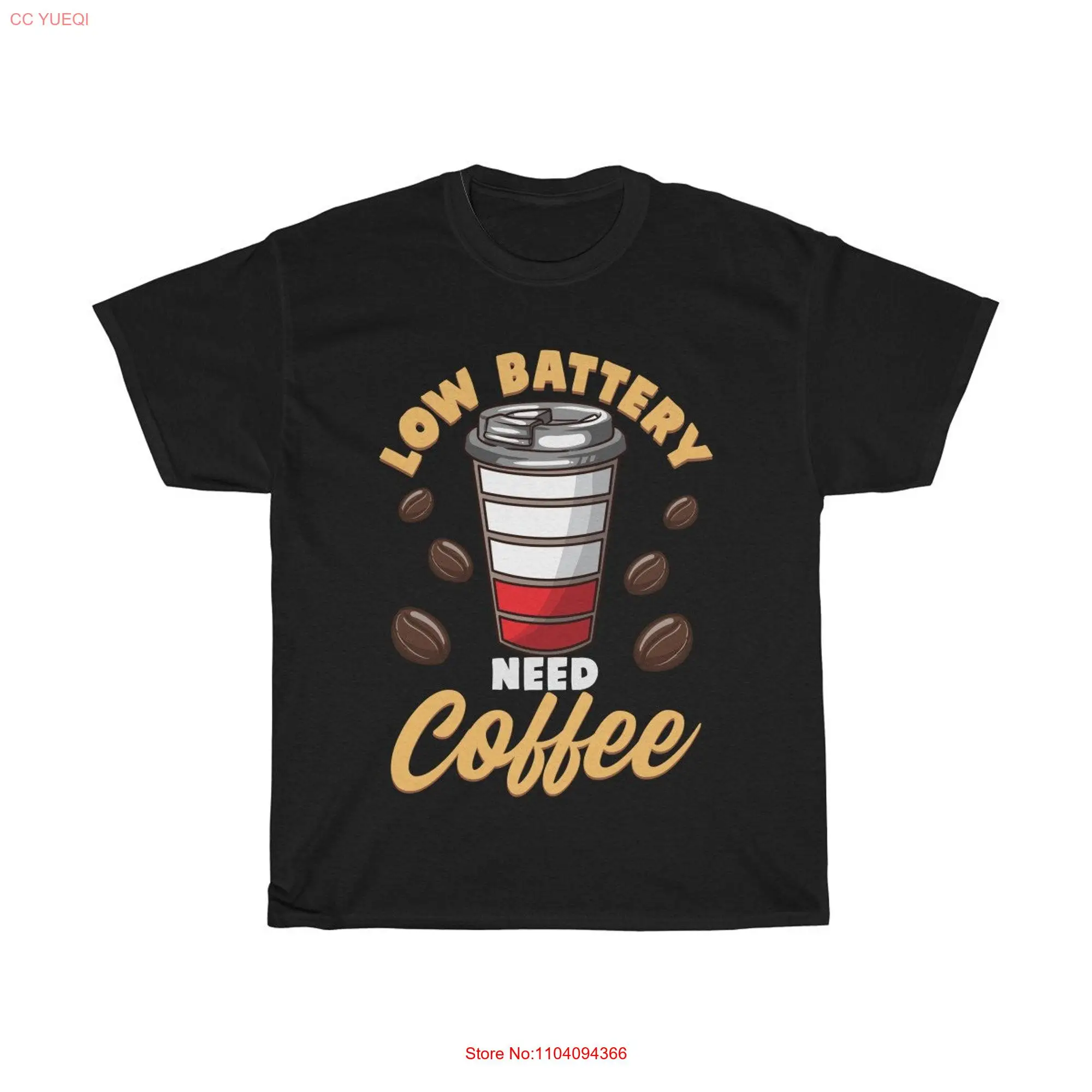 Low Battery Need Coffee T shirt Lover Funny long or short sleeves