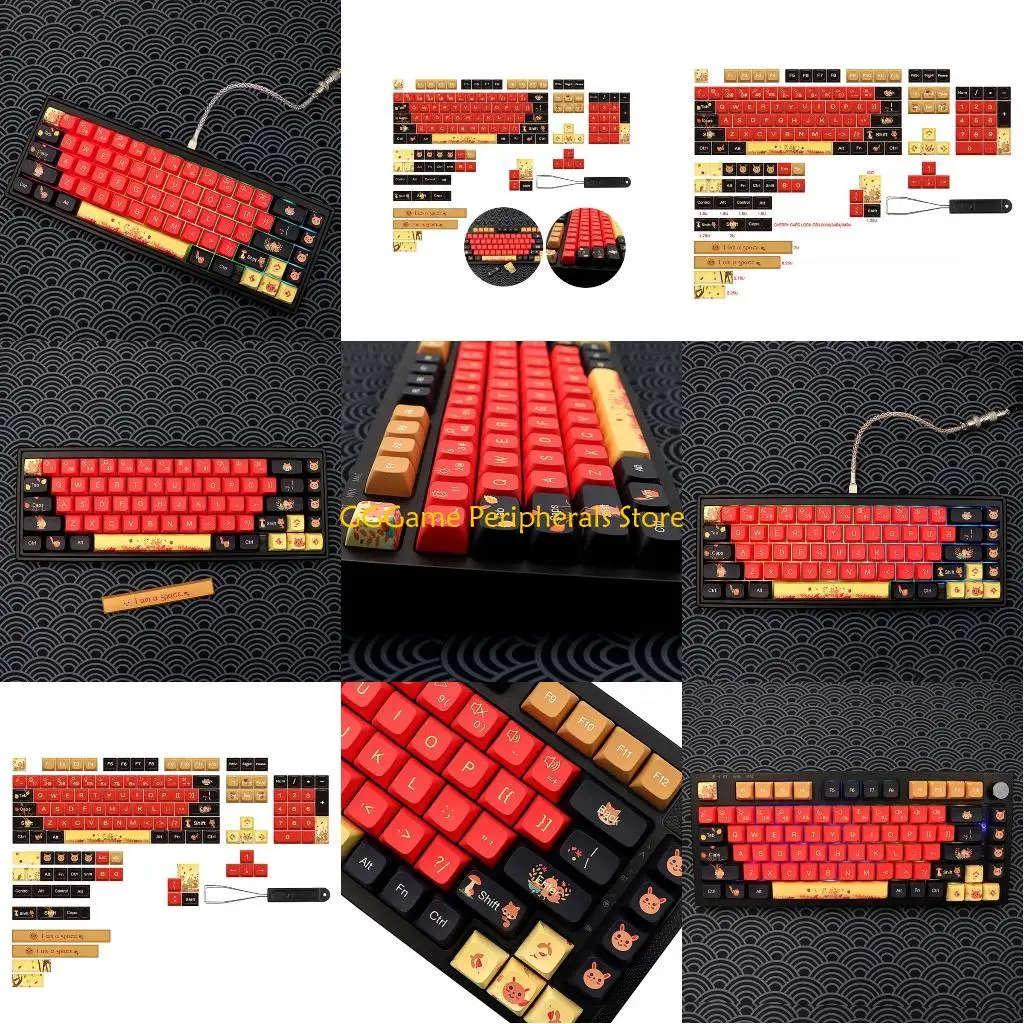 

U55B Thick PBT Dye-SUB XDA Keycaps 139 Keys Cartoon Keycap For 61/68/75/84/980/104/108 Game Mechanical Keyboard Keycap