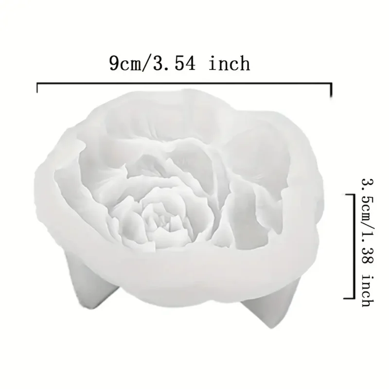 Average Size Peony Flower Candle Mold - Realistic Peony Flower Design, With a Soft Peach Pink Color, - for Candles, Soap, Silico