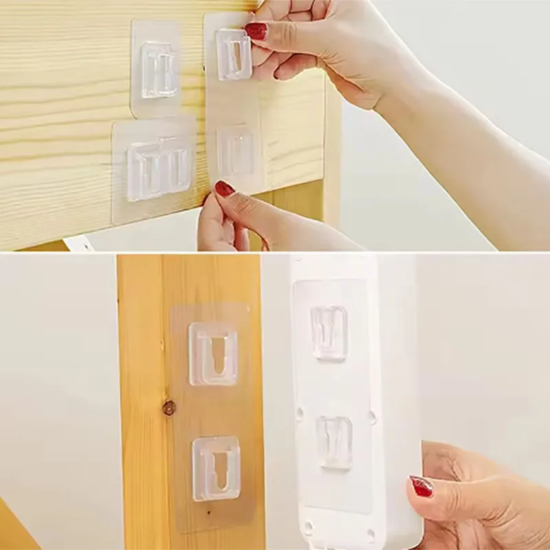 10/5/2Pairs Double Sided Adhesive Wall Hook Transparent Self Adhesive Hook No Drill Sticker Storage Hangers for Bathroom Kitchen