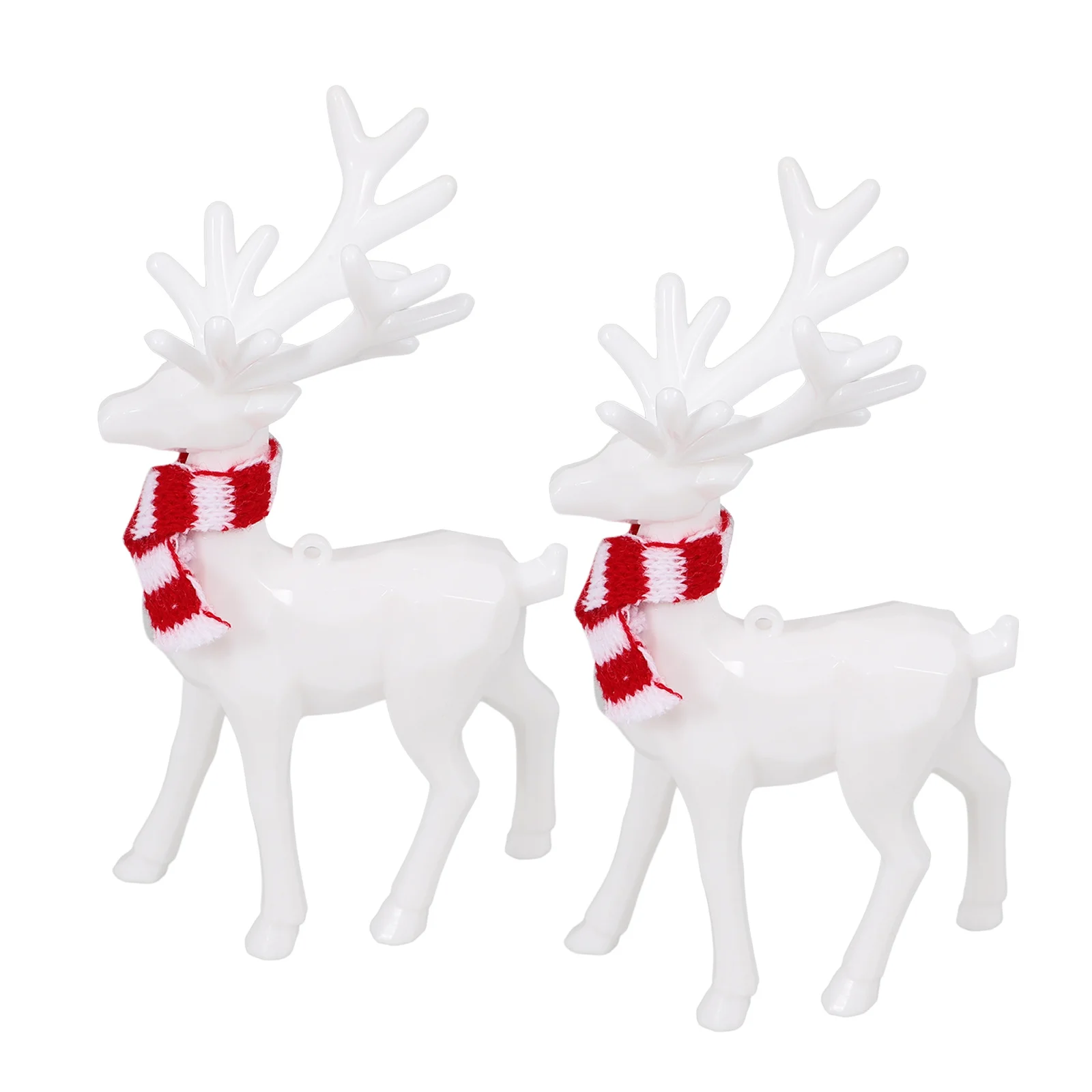 

2Pcs Acrylic Christmas Reindeer Hanging Decorations White Deer Ornaments for Tree Fireplace Desk Holiday Party Decor