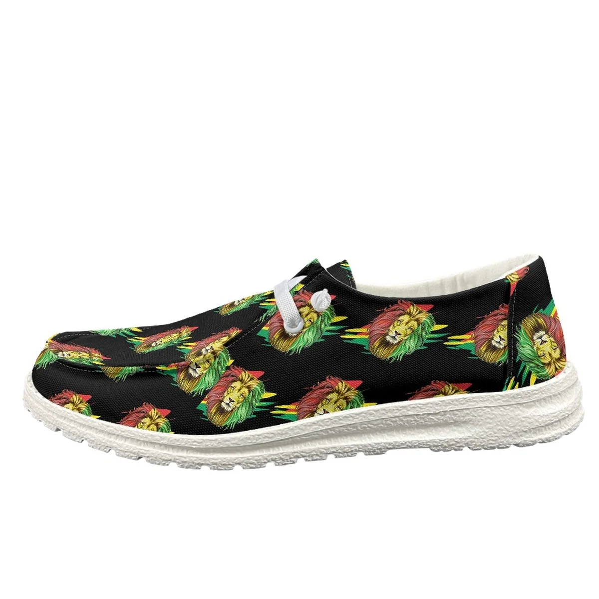 INSTANTARTS Spring Summer Casual Flats Jamaican Reggae Lion Light Outdoor Non-slip Shoes Comfort Casual Sneaker Zapatos Mujer