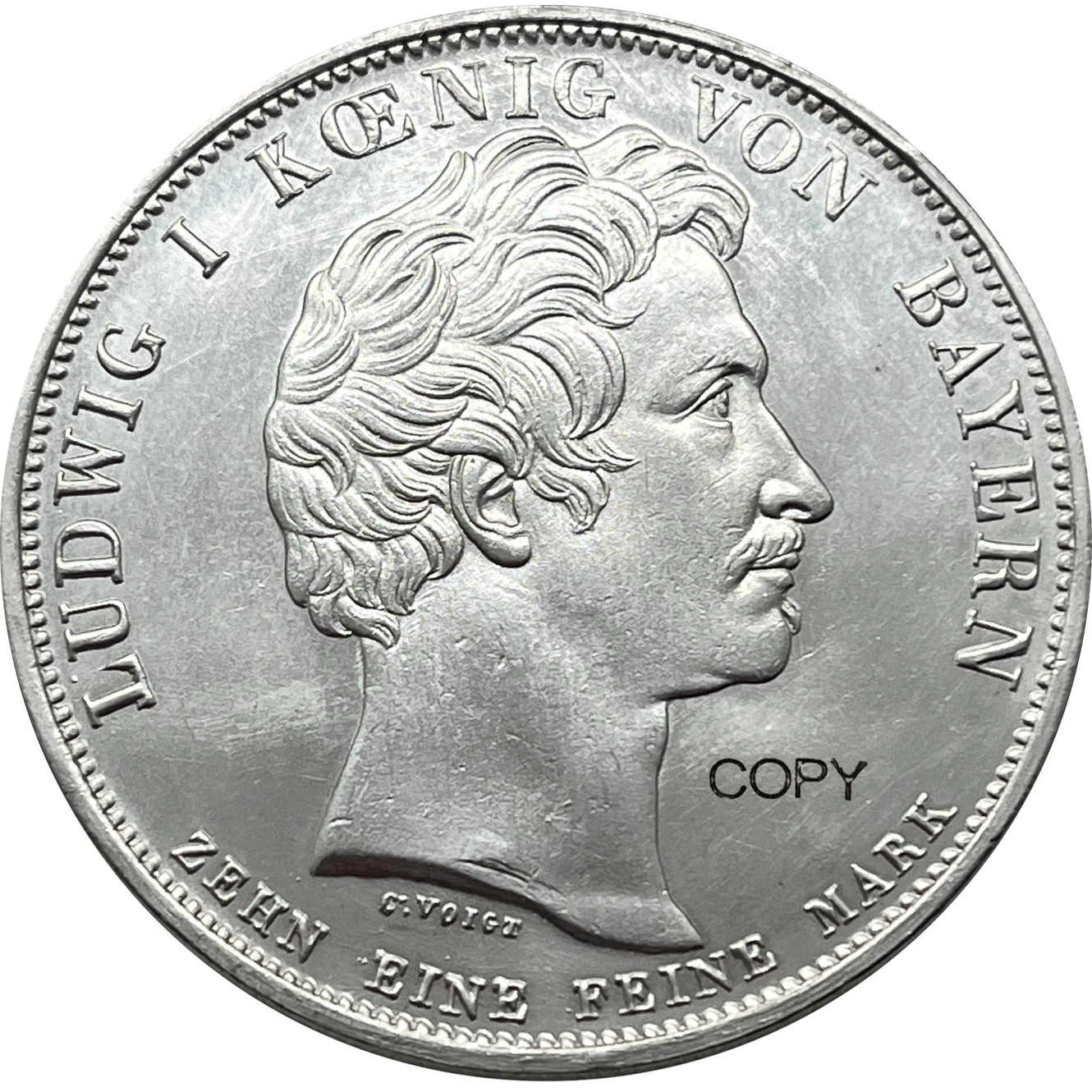 Баварийское немецкое государство, 1828 г., 1 оргмент, герметик Луис и Посеребренная копия, памятная монета Ww2, монеты, коллекционные монеты