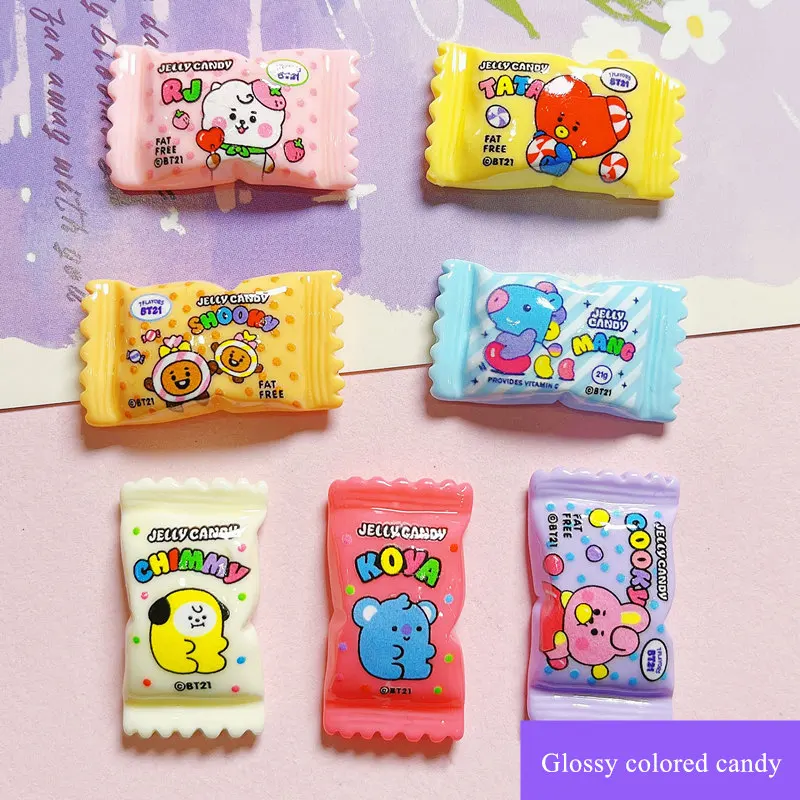 10-20Pcs Glossy Colored Candy Resin Accessories Patch Sweet Phone Case Hair Clip Materials Kid DIY Scrapbooking Craft Supplies