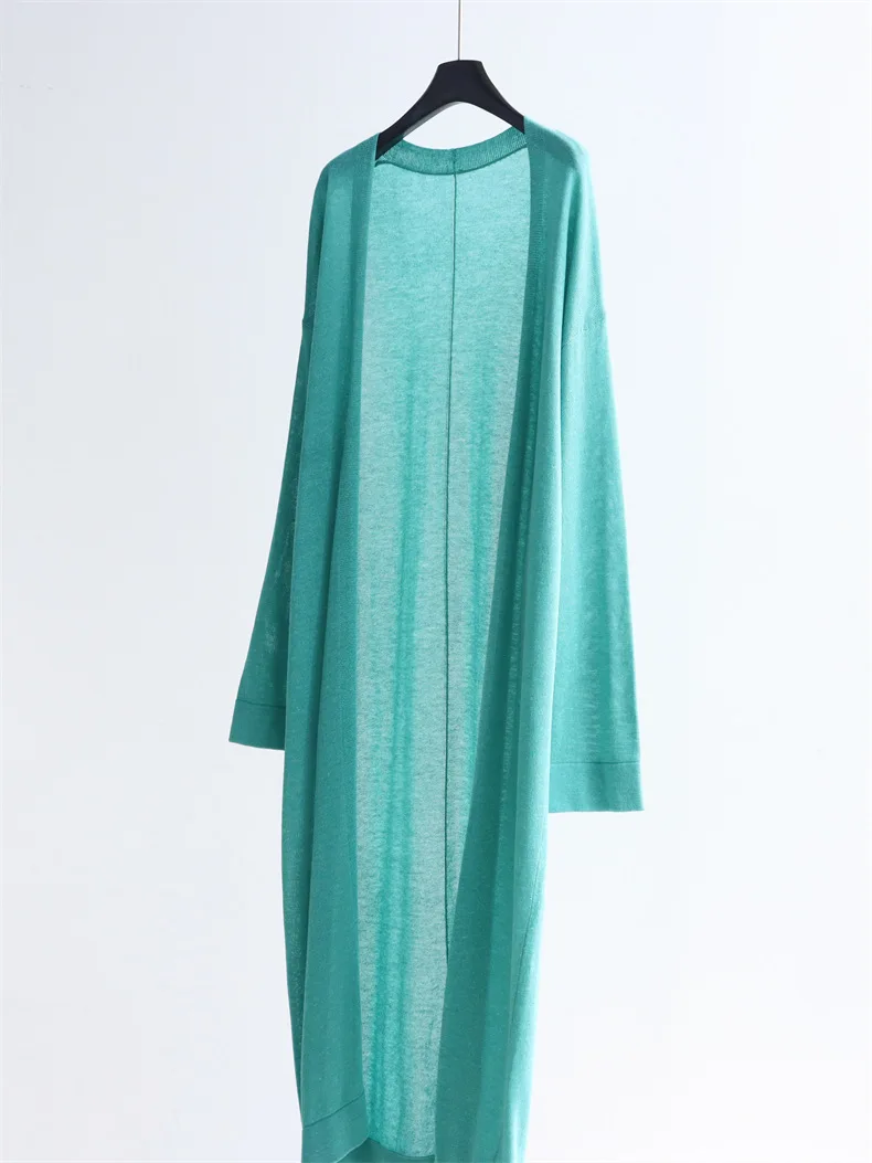 

​ ​ 2025 женский драпированный кардиган с длинными рукавами, легкий кимино, свободный кружевной край, летняя пляжная прозрачная вязаная шаль ​ ​