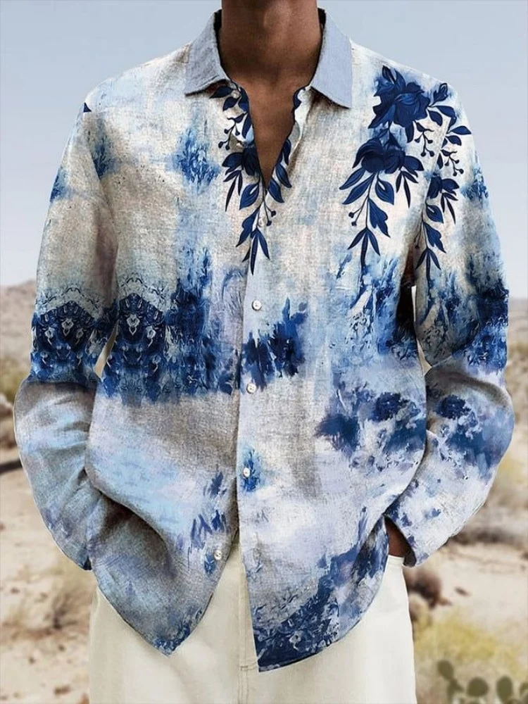 

Модная осенняя мужская повседневная рубашка с длинными рукавами с 3D принтом, винтажные блузки с воротником с лацканами и пуговицами, праздничные топы 202, топы для поездок на работу