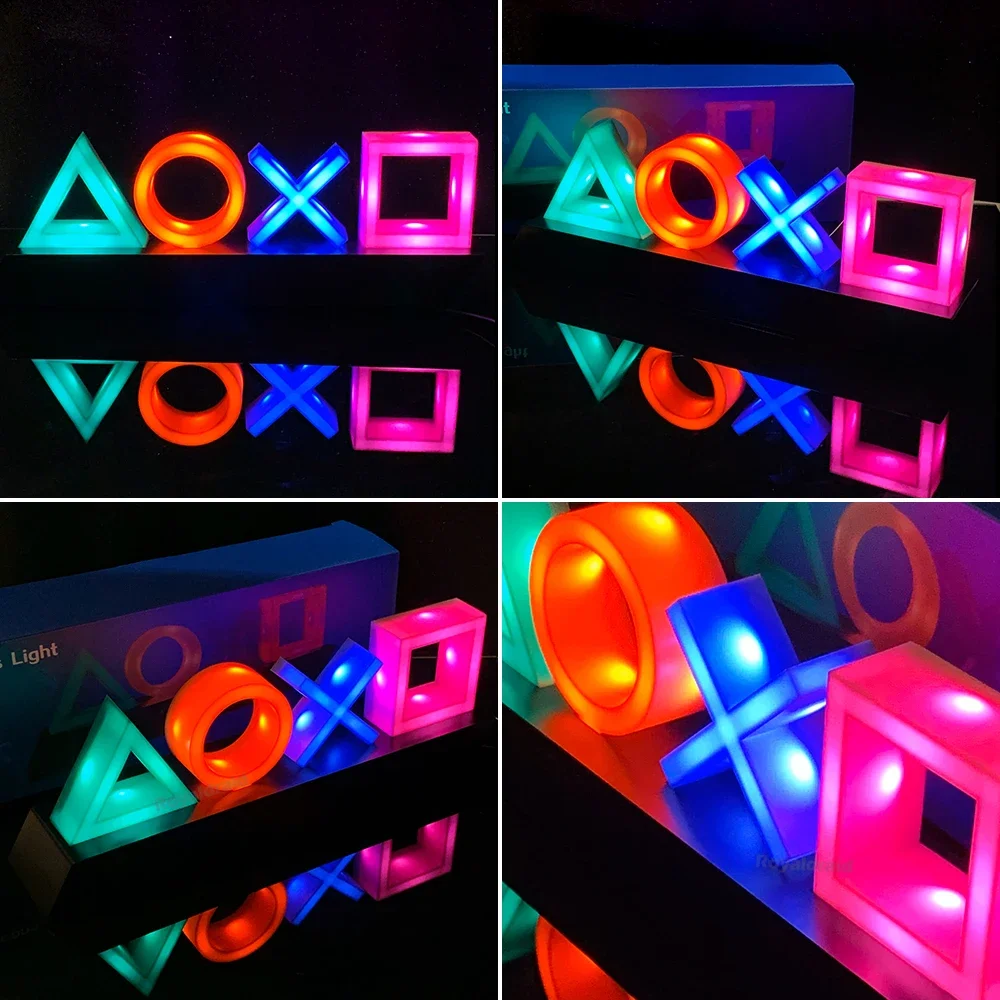 جديد لعبة أيقونة ضوء ل PS4/PS5 الموسيقى أيقونة ضوء التحكم الصوتي LED النيون مصباح جو الديكور لشريط USB/بطارية تعمل بالطاقة