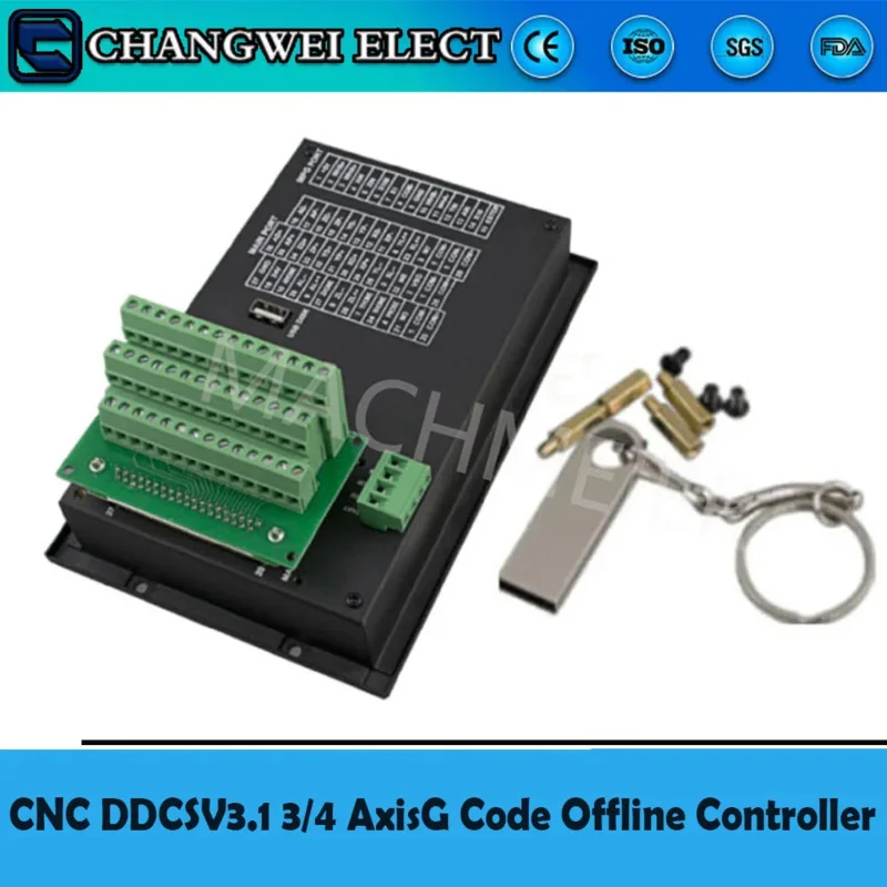 CNC DDCSV3.1 3/4 G Code Offline Controller For Engraving Milling Machine DDCS V3.1  4-Axis E-Stop MPG Handwheel