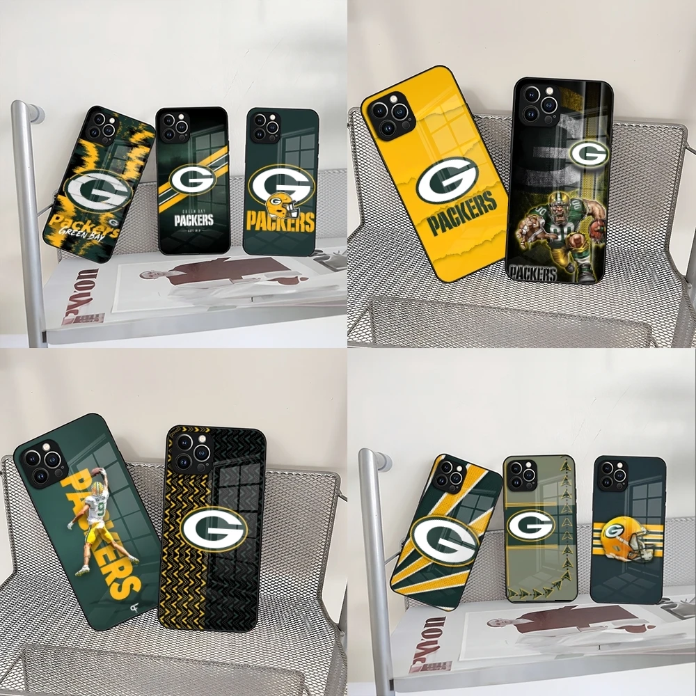 G-Green B-Bay P-Packers Phone Case for Iphone 15 14 12 11 13 Pro Max Mini X Xr Xs Se 8 Puls glass