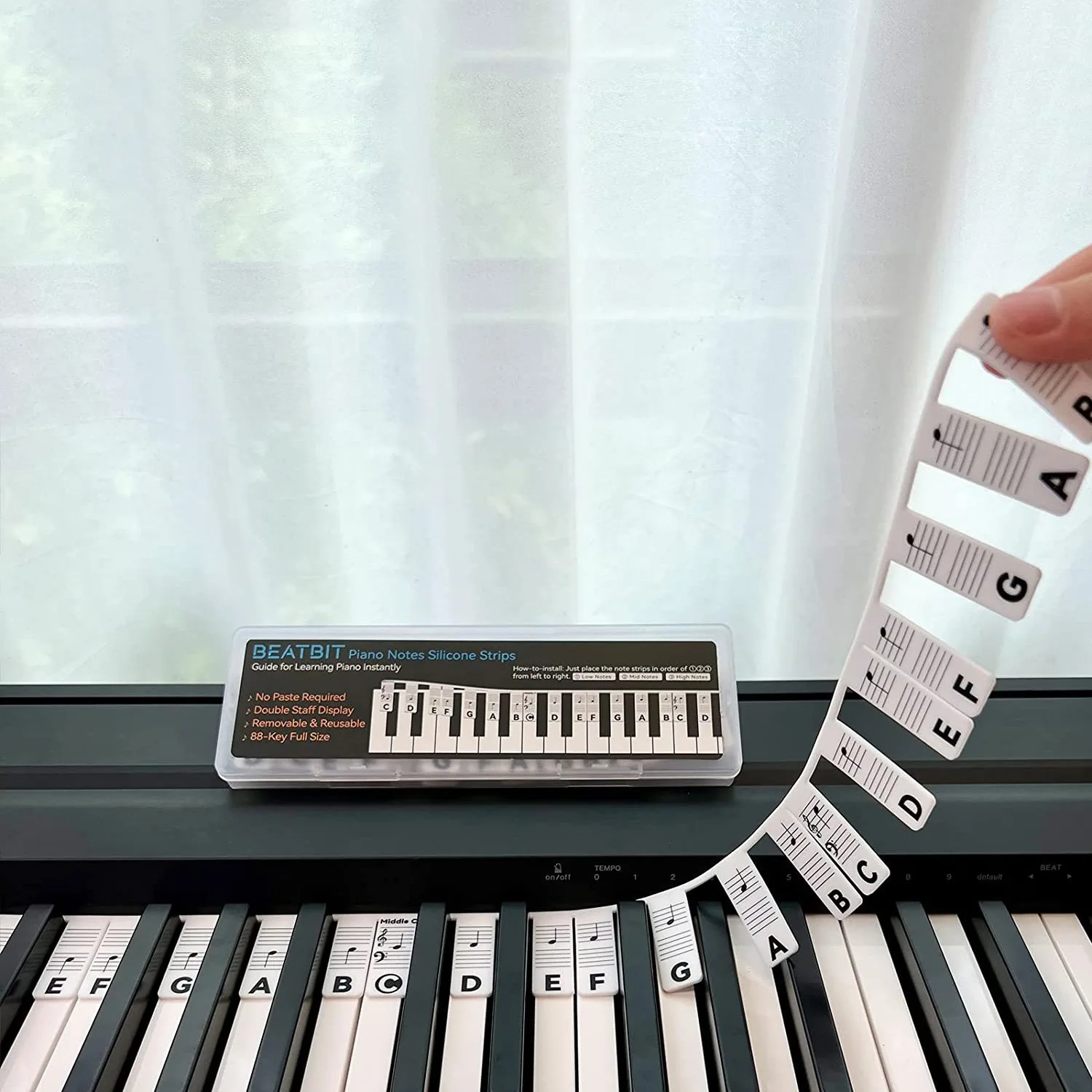 88-key Piano Keyboard Note label for beginners White Cardboard, Reusable, Quick Learning Tool Music Instruction Accessories