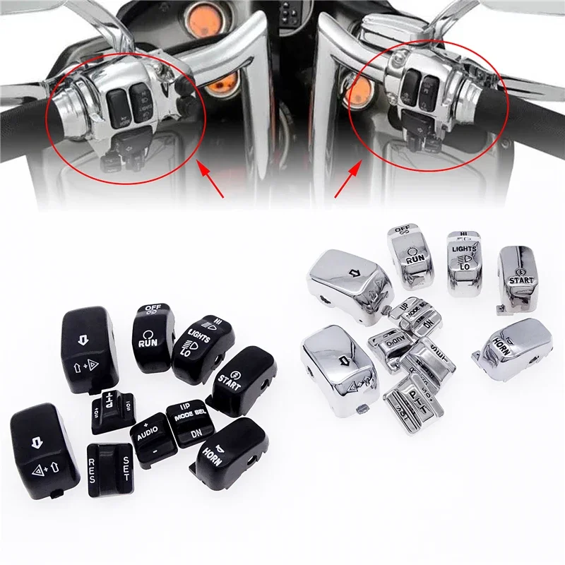 1 Set Motorcycle Hand Control Switch Trim Button Cover Decor Cap Accessories for Harley Touring Road King Softail Sportster Dyna