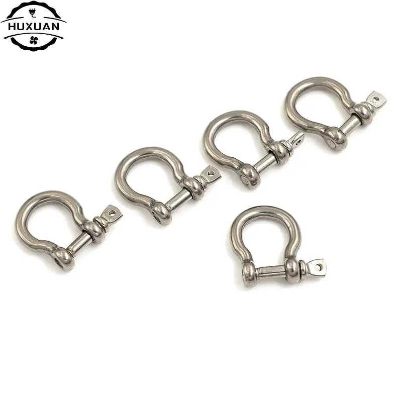 5Pcs/lot M4 Silver 304 Stainless Steel Rustproof Screw Pin Anchor Bow Shackle Clevis European Style