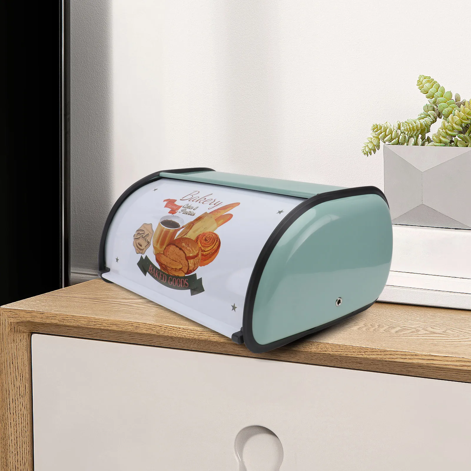 

Bread Box Baguette Container Plastic Metal Kitchen Food Storage Home Bakery Use Storing Snacks Fruits Daily Necessities