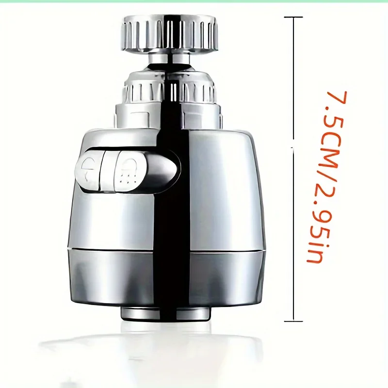 360° rotatable faucet jet shower head - Water-saving, multi-layer electroplated surface treatment, adjustable shower head