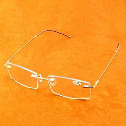 Plaquettes nasales en alliage de titane, 15 couches, en Silicone médical, antidérapantes, monture sans monture, lunettes de lecture + 0.75 + 1 + 1.25 à + 4