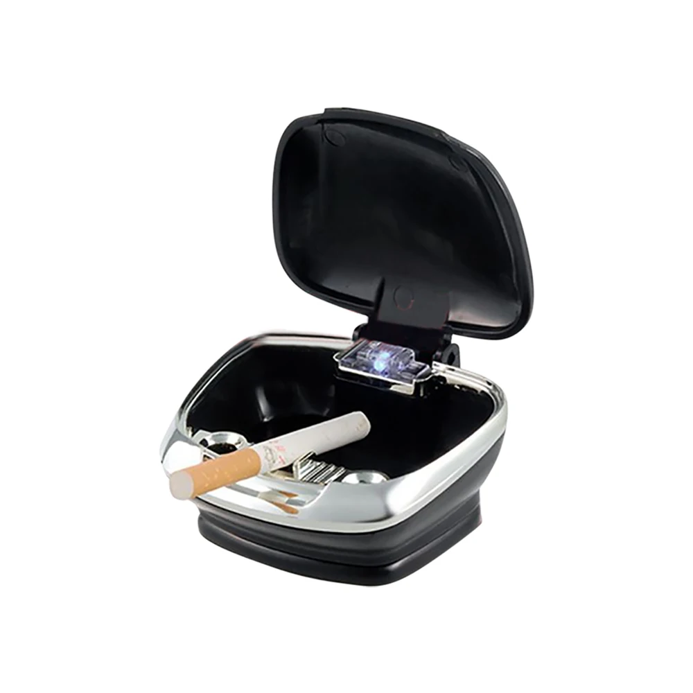 Cenicero portátil para coche y camión, encendedor de cigarrillos con luz LED azul, sin humo, 1 piezas