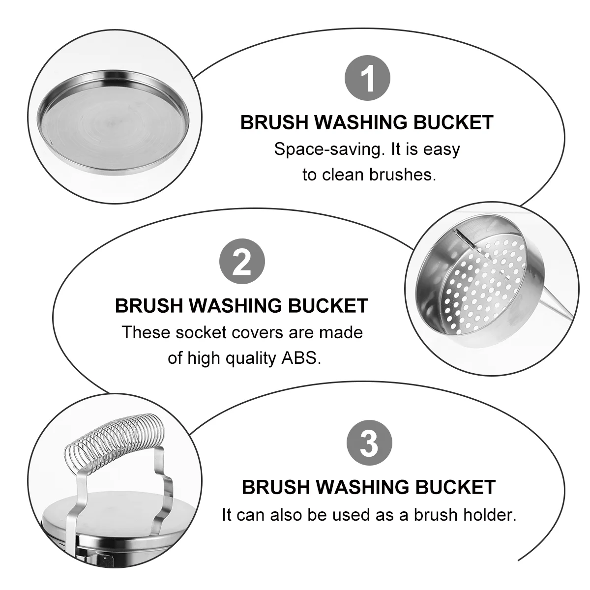 Electric Pencil Bucket Washers Brush Washing Stainless Steel Cleaner