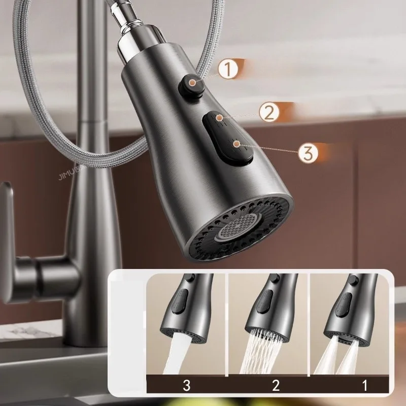 1PC Kitchen Pull Out Faucet Replacement Head Anti Splash Pressure Boost Retractable Sprayer Head Sink Accessory
