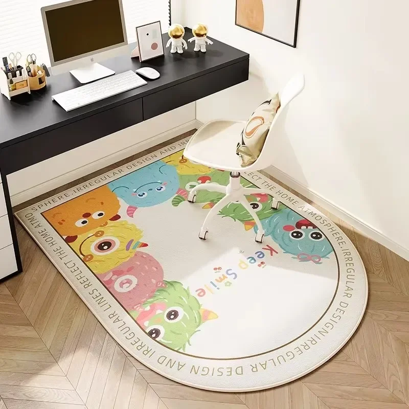 Chair Carpet Semicircular Arch Shape Study Bedroom Soft Rug Modern Simple Cartoon Anti Slip Living Room Doormats Alfombra Tapis