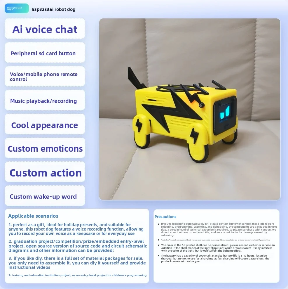 NEW EchoEar AI Voice Robot Xiaozhi AI ESP32s3 Lightning Dog