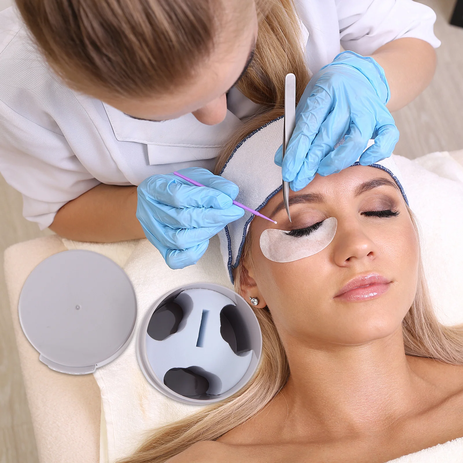 1 قطعة جرة تخزين غراء الرموش دائم سعة كبيرة الصحافة مختومة صندوق تخزين يحافظ على رمش تمديد الغراء الطازجة المحمولة