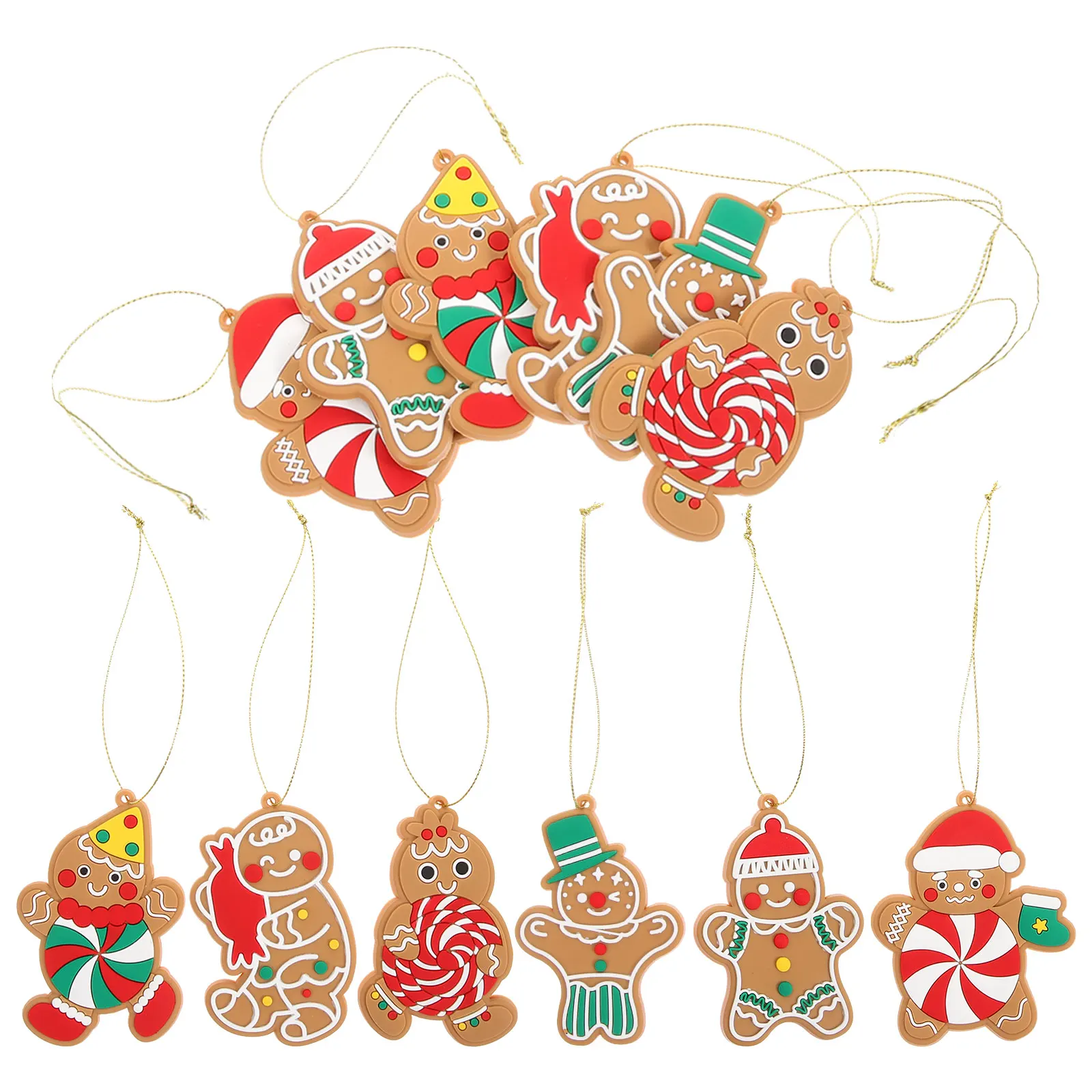 

12pcs Christmas Decorations Xmas Hanging Ornament Party Pendant Reusable Pvc Tree Decorations For Wall Door Tree Hanging