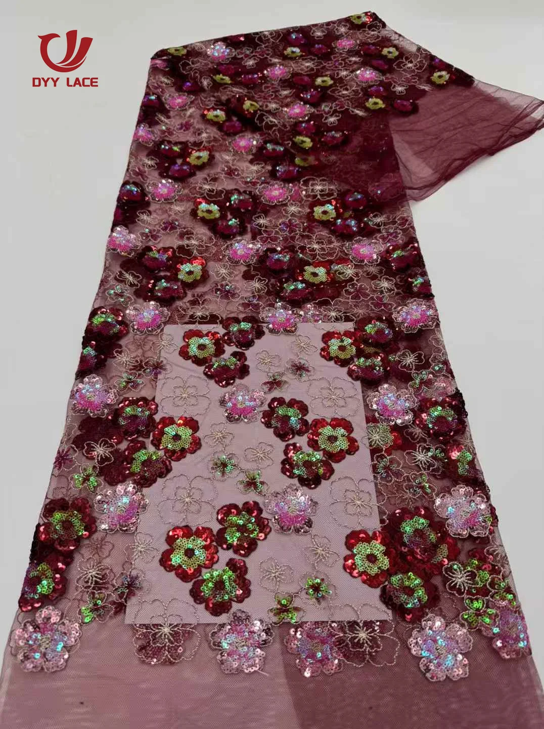 5 Yards African Sequins Net Lace Fabric 2025 High Quality Beaded Lace Fabric Nigerian Embroidery Wedding Party Lace Fabric