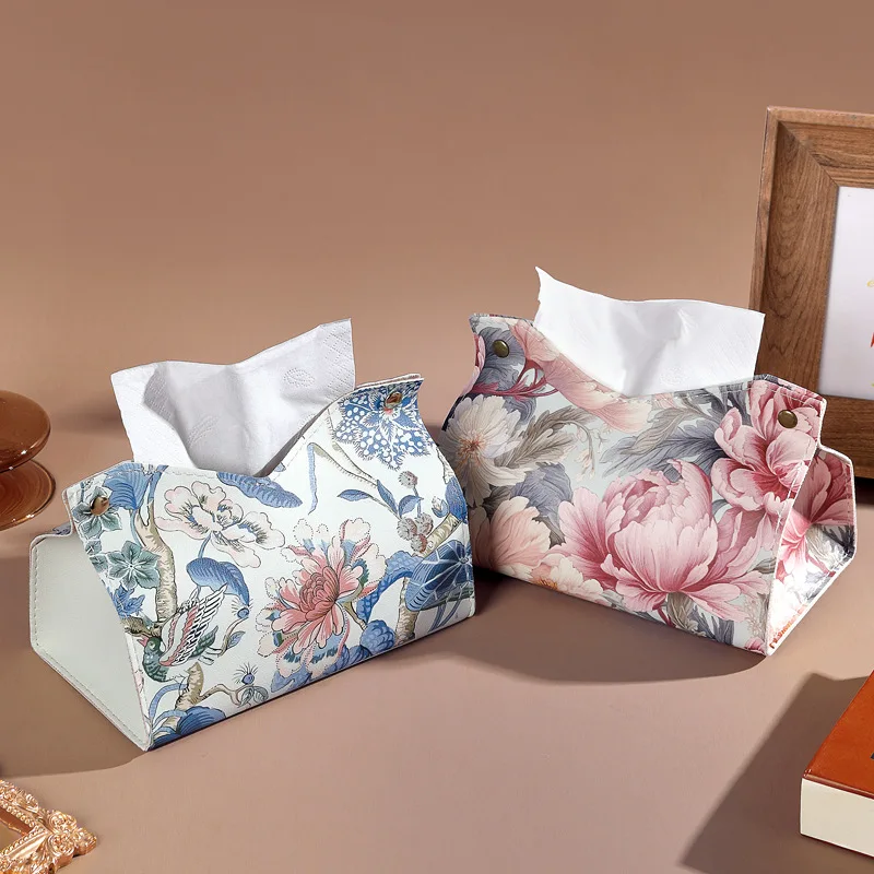 

insGood-looking Tissue Box Living Room Tissue Box Household Dining Table Tissue Box Leather Napkin Carton Car