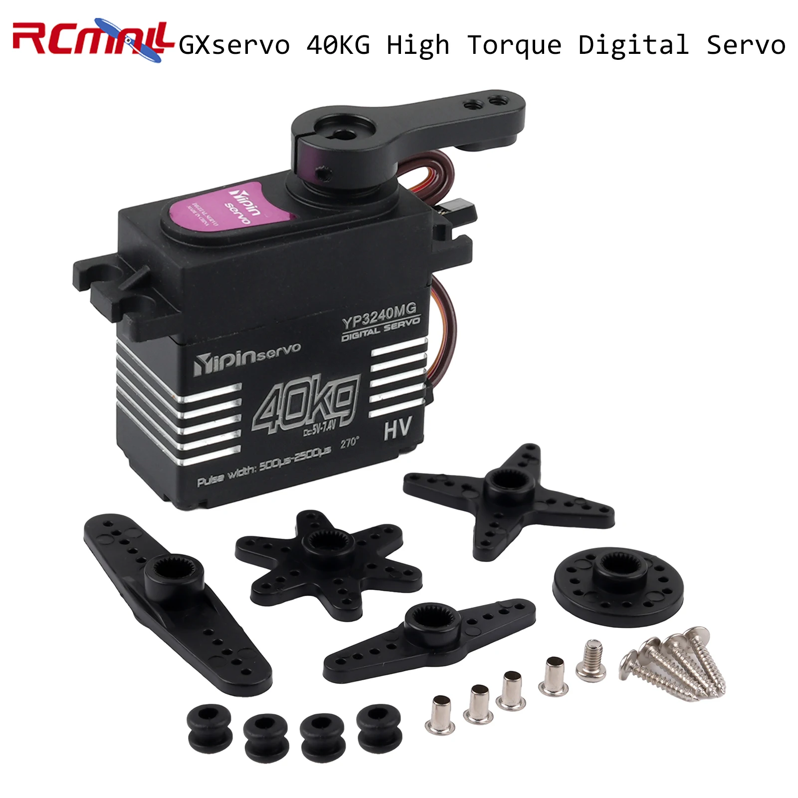 GXservo 40KG servo numérique à couple élevé 5.0-7.4V engrenage en acier alliage d'aluminium 180/270 degrés servos RC pour modèle de voiture d'escalade Robot