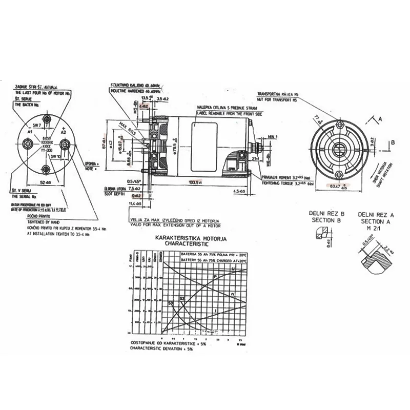 

12V/24V 0.8KW Electric Forklift Oil Pump Motor Brushed Power Unit DC Motor MD12080AN MD24080AN MD48080AN