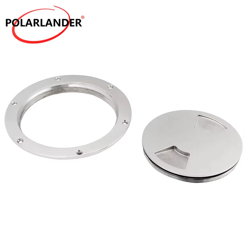 Marine Grade 316 Stainless Steel 6 Inch Hand Tighten Deck Plate O‑Ring Sealed Inspection Cover For Boat