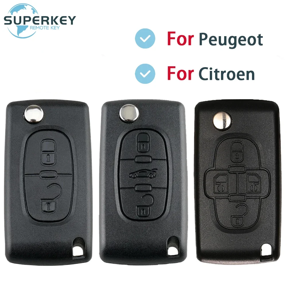 For Peugeot Partner 1007 207 307 308 407 508 5008 607 807 Remote Flip Car Key Shell Case For Citroen C2 C3 C4 C5 Xsara Picasso